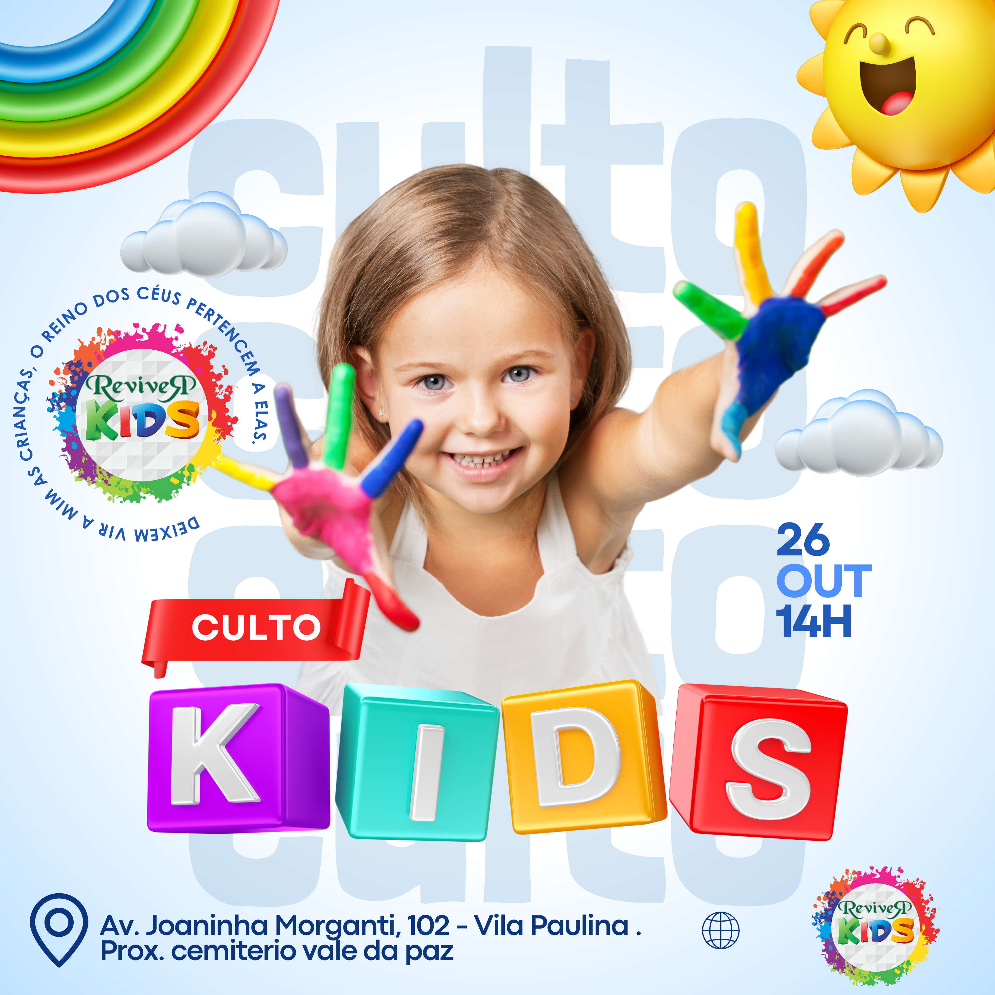 Post Para Instagram Culto Kids Infantil Cristão reviver kids